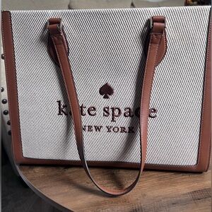 Kate Spade Brown and cream color large tote bag
